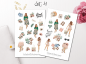 Preview: Mädchen Frühling Sticker Set